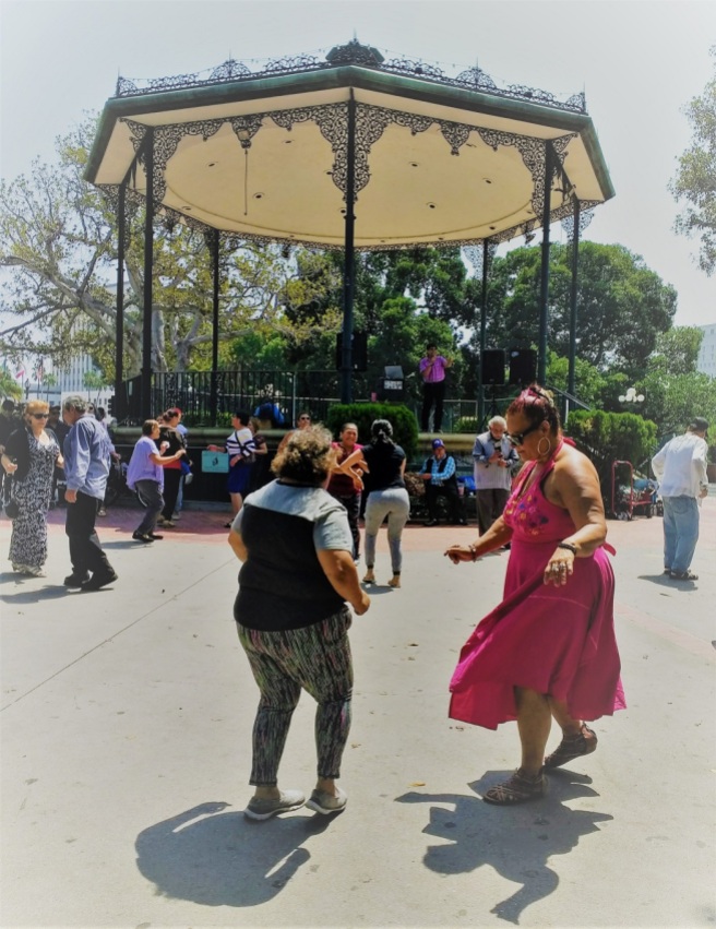 Two women dancing La Placita Olvera St. LA City Pix