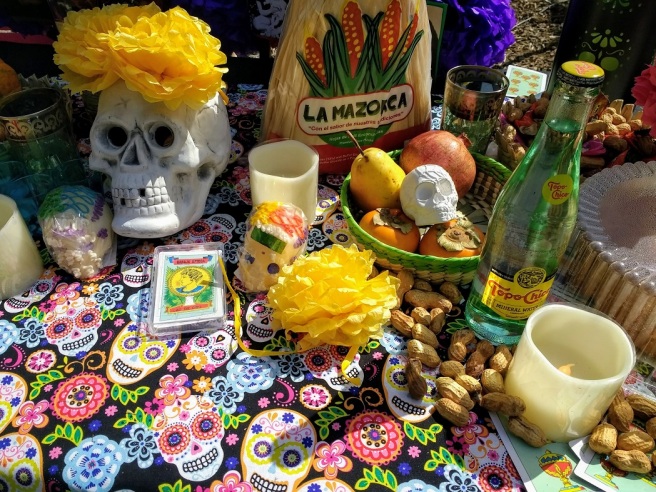 Day of the Dead food on an altar
